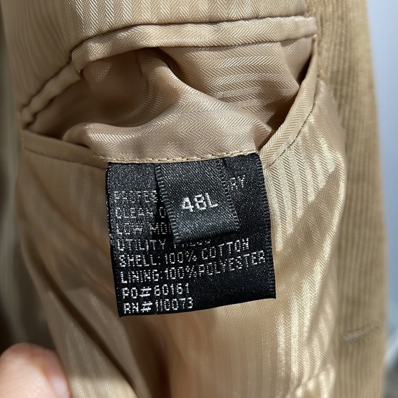 Men’s size 48L corduroy sports blazer jacket two button New England Collection - Picture 13 of 16